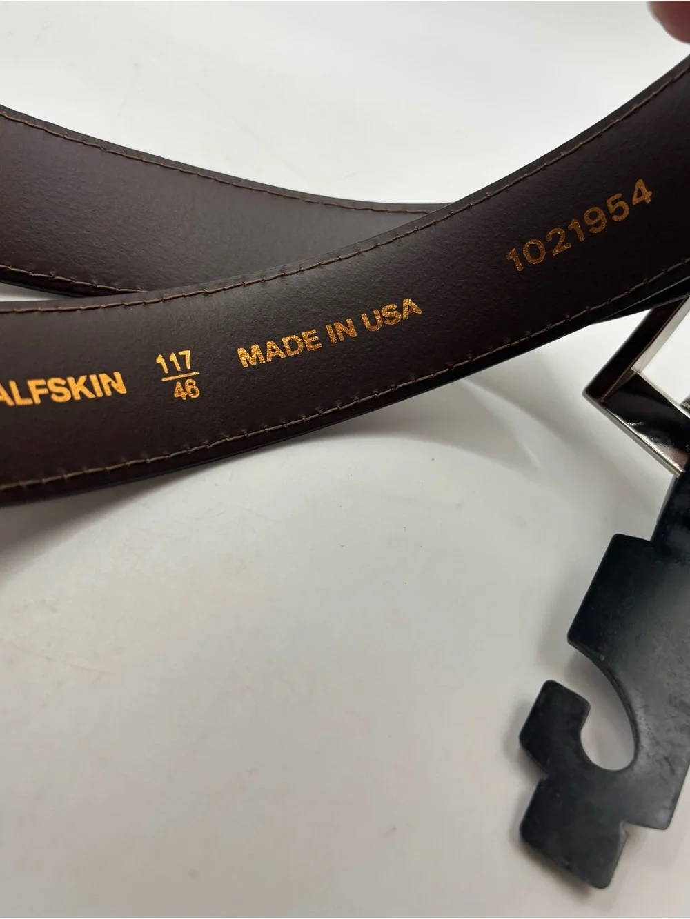 New Allen Edmonds Belt Genuine Leather Brown Size 46 USA Italian Calfskin